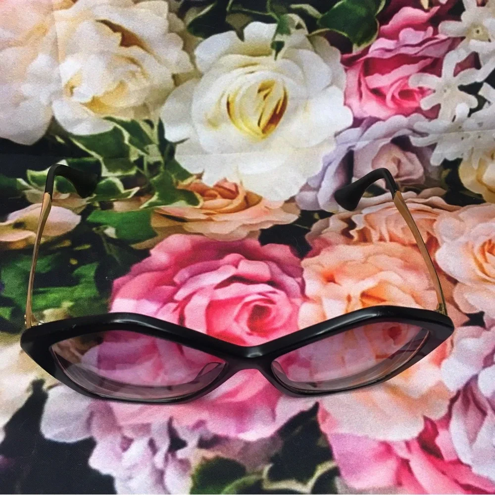 Miu Miu Black & Gold arms glasses frames REPAIRED wobbly arm & works normally